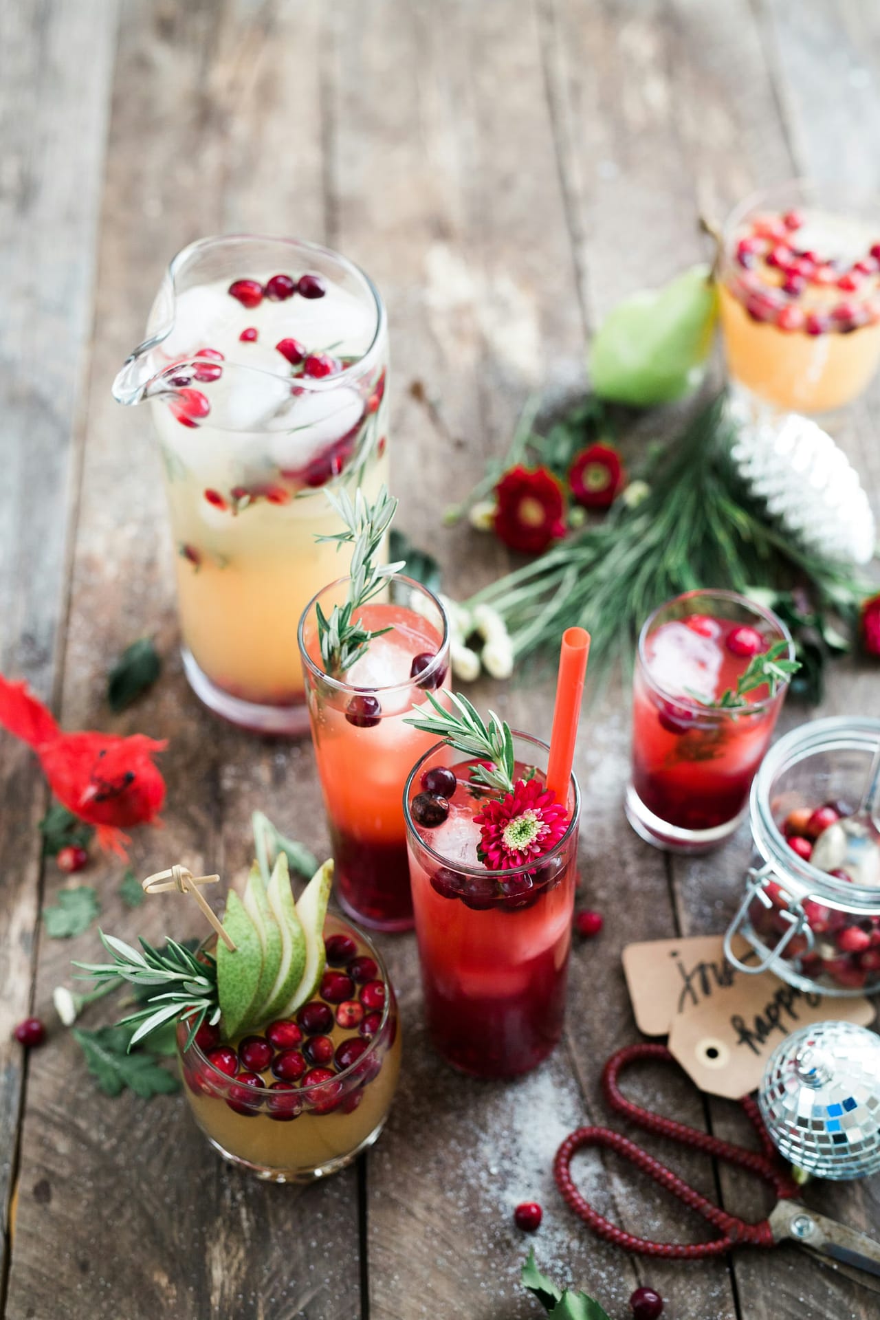 winter beverages on table